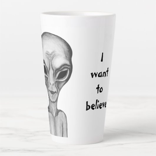 Gray Alien, ik wil geloven Latte Mok (Voorkant)