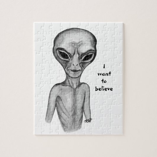 Gray Alien, ik wil geloven Legpuzzel (Verticaal)