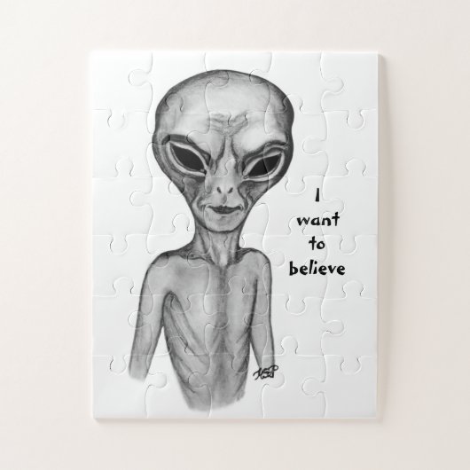 Gray Alien, ik wil geloven Legpuzzel (Verticaal)