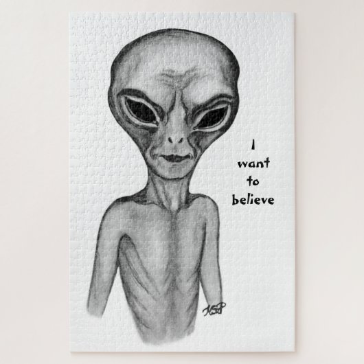 Gray Alien, ik wil geloven Legpuzzel (Verticaal)