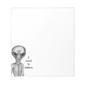 Gray Alien, ik wil geloven Notitieblok (Voorkant)