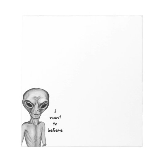 Gray Alien, ik wil geloven Notitieblok (Voorkant)