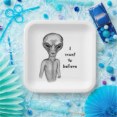 Gray Alien, ik wil geloven Papieren Bordje (Feest)