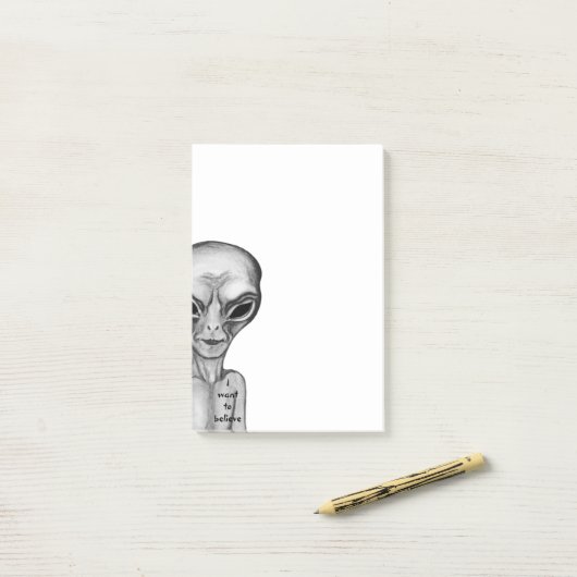 Gray Alien, ik wil geloven Post-it® Notes (Op bureau)