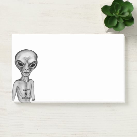 Gray Alien, ik wil geloven Post-it® Notes (Kantoor)