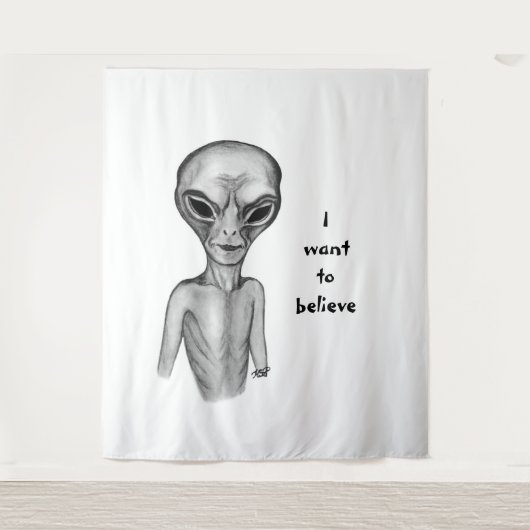 Gray Alien, ik wil geloven Wandkleed (Voorkant)