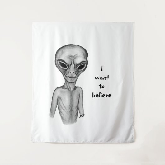 Gray Alien, ik wil geloven Wandkleed (Voorkant)