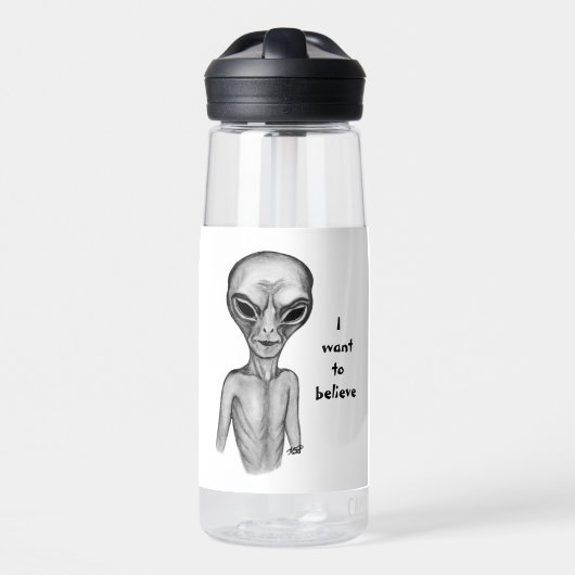 Gray Alien, ik wil geloven Waterfles (Voorkant)