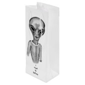 Gray Alien, ik wil geloven Wijn Cadeautas (Achterkant Gekanteld)