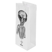 Gray Alien, ik wil geloven Wijn Cadeautas (Voorkant Gekanteld)