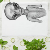 Gray Alien , ik wil Kitchen Towel geloven Theedoek (Gevouwen)