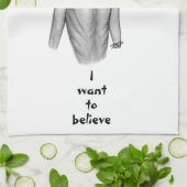 Gray Alien , ik wil Kitchen Towel geloven Theedoek (Gevouwen)