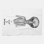 Gray Alien , ik wil Kitchen Towel geloven Theedoek (Horizontaal)
