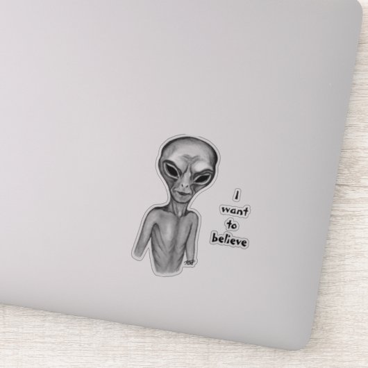 Gray Alien , ik wil Sticker geloven (Detail)