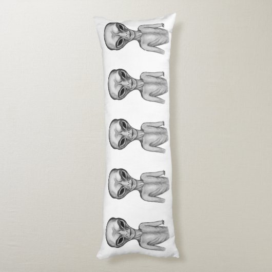 Gray Alien Lichaamskussen (Achterkant (Verticaal))