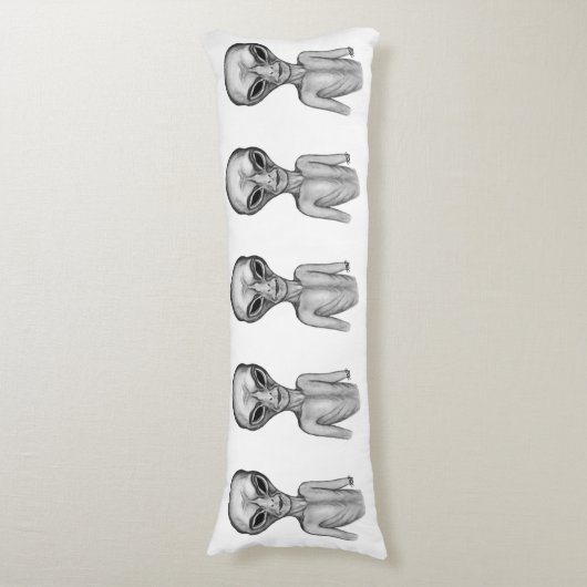 Gray Alien Lichaamskussen (Voorkant Verticaal)