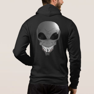 Gray alien Mannen Bella+Canvas Full-Zip Hoodie