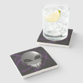 Gray alien Marble Stone Onderzetter (Zijkant)
