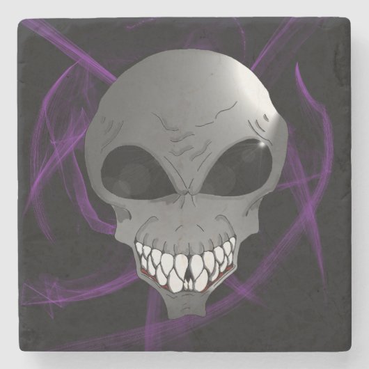 Gray alien Marble Stone Onderzetter (Voorkant)