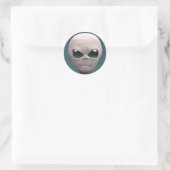 Gray Alien Ronde Sticker (Tas)