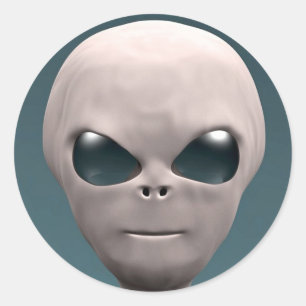Gray Alien Ronde Sticker
