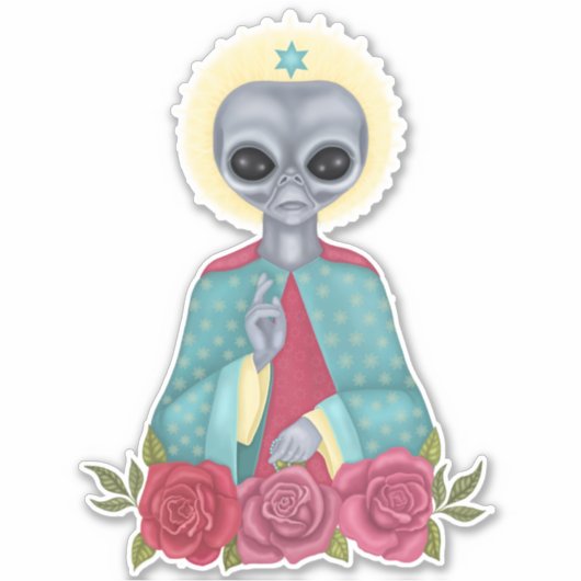 Gray Alien Sticker (Voorkant)