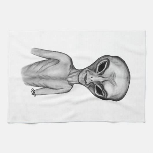 Gray Alien Theedoek (Horizontaal)