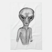 Gray Alien Theedoek (Verticaal)