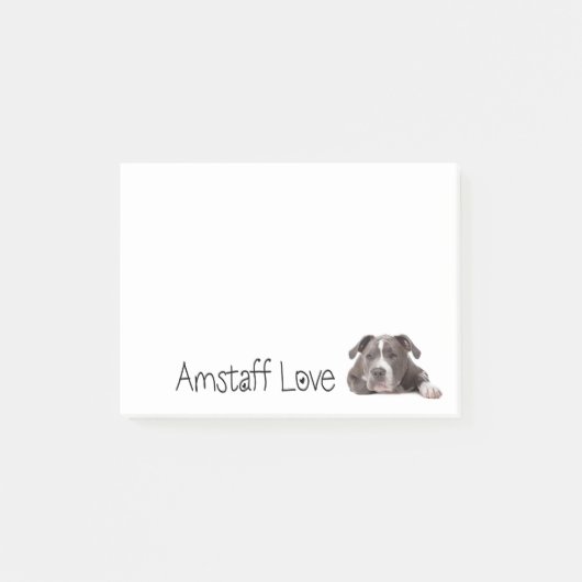 Gray American Staffordshire Terrier Dog - Amstaff Post-it® Notes (Voorkant)