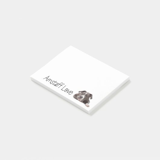 Gray American Staffordshire Terrier Dog - Amstaff Post-it® Notes (Schuin)
