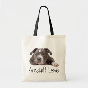 Gray American Staffordshire Terrier Dog - Amstaff Tote Bag