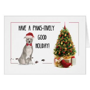 Gray American Staffordshire Terrier Fun Kerstmis
