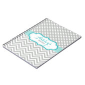 Gray and Aqua Blue Polka Dots Pattern Notitieboek (Linkerzijde)