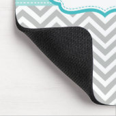 Gray and Aqua Personalized Polka Dots Pattern Muismat (Hoek)