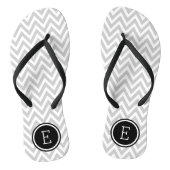 Gray and Black Chevron Monogram Teenslippers (Voetbed)