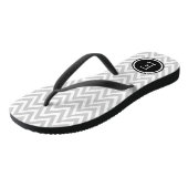 Gray and Black Chevron Monogram Teenslippers (Schuin)