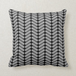 Gray and Black Chevron Pattern. Kussen