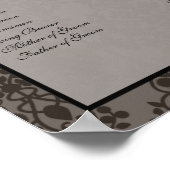 Gray and Black Damask Reception Seining Chart Poster (Hoek)