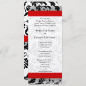 Gray and Black Damask Swirls Weddenschap Monogram Kaart (Voorkant / Achterkant)