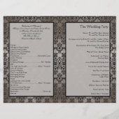 Gray and Black Damask Wedding Program (Achterkant)