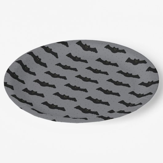 Gray and Black Halloween Bats Papieren Bordje (Gekanteld)
