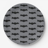 Gray and Black Halloween Bats Papieren Bordje (Voorkant)