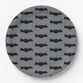 Gray and Black Halloween Bats Papieren Bordje