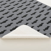 Gray and Black Halloween Bats Sherpa Deken (3/4)