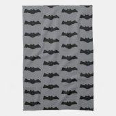 Gray and Black Halloween Bats Theedoek (Verticaal)
