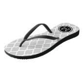 Gray and Black Moroccan Quatrefoil Monogram Teenslippers (Schuin)