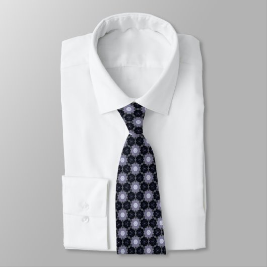 Gray and Black Quilt Pattern Neck Tie Stropdas (Gebonden)