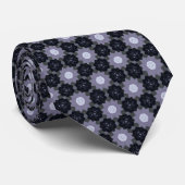 Gray and Black Quilt Pattern Neck Tie Stropdas (Opgerold)