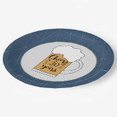 Gray and Blue Beer Mok Cheers tot 30th Birthday Papieren Bordje (Gekanteld)