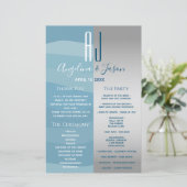 Gray and Blue Wedding Program (Staand voorkant)